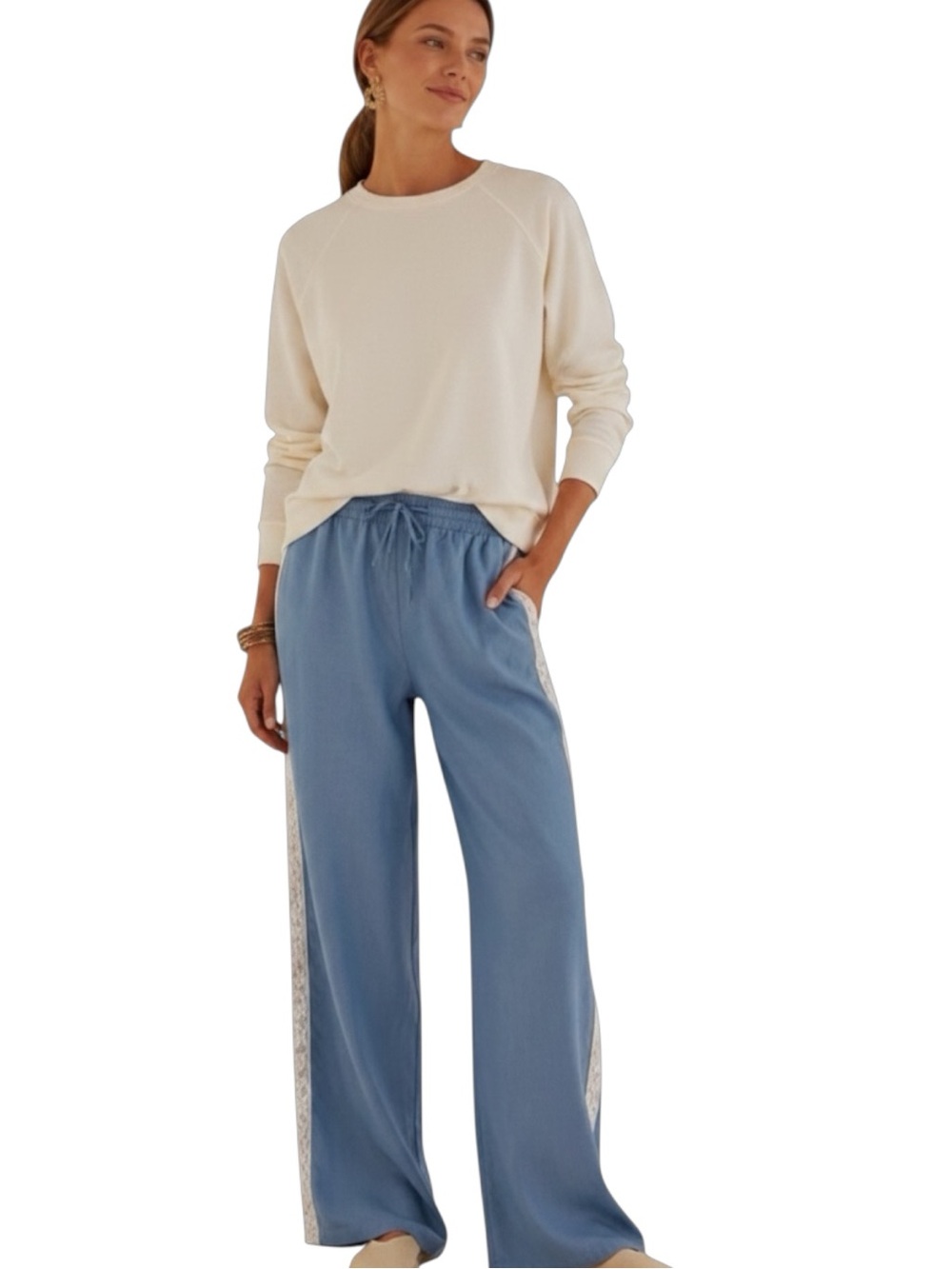 Caroline Constas | Revolve Lace Pattern Wide Leg Pants NWT